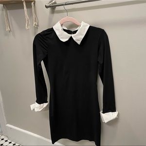 Black and white long sleeve dress